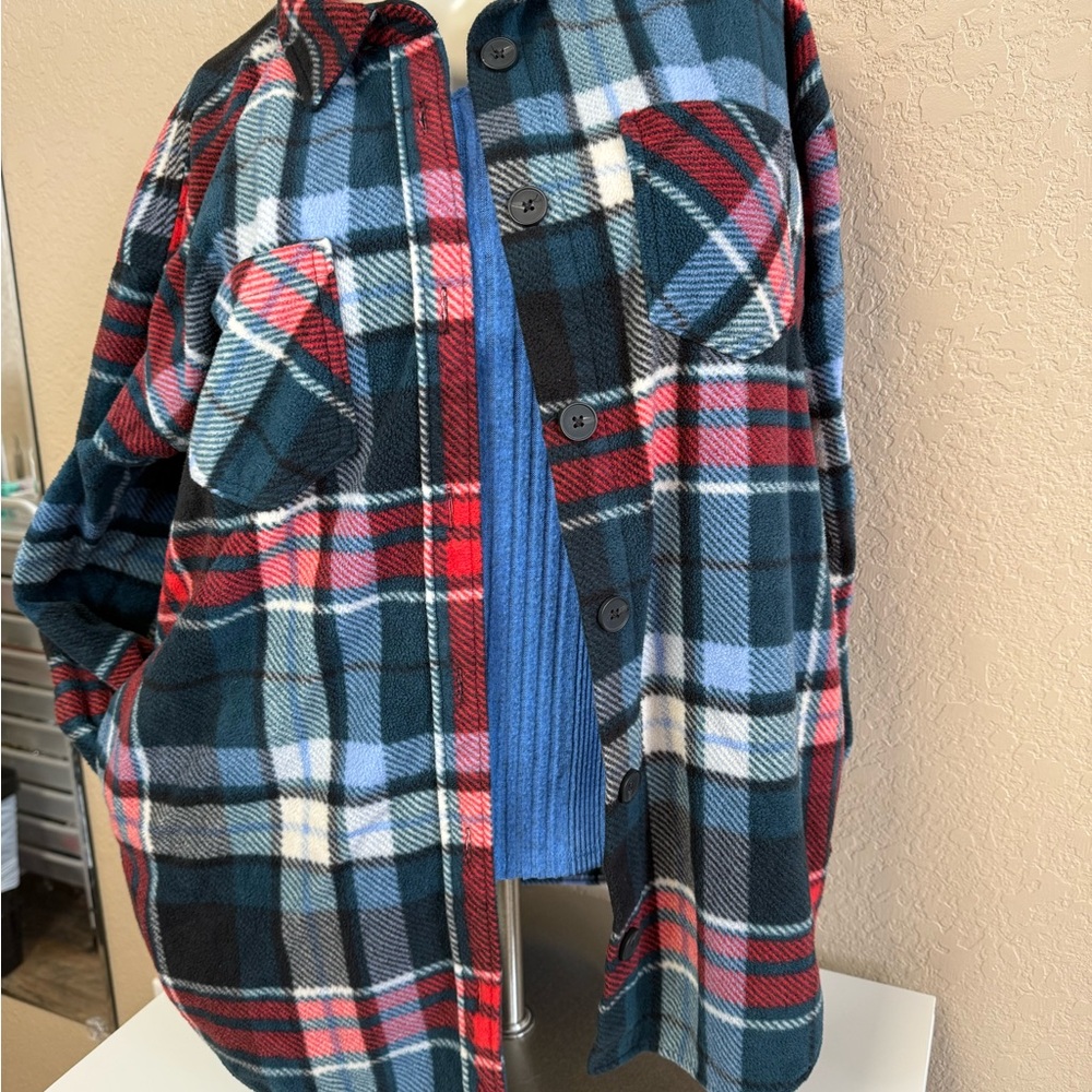 Maurices Plaid Jacket - Blue, Red, White, Black